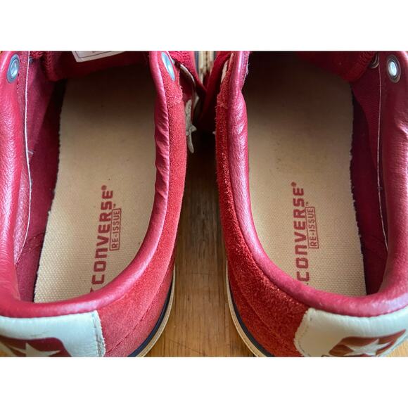 Vintage CONVERSE ALL STAR Reissue Red Suede Low Top Sneakers Mens 6/ Women 8 - Picture 6 of 8
